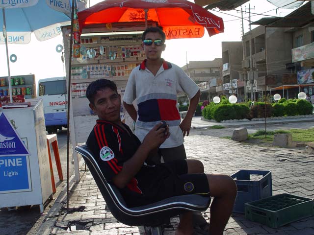 Two Guys At A Roadside Stand B